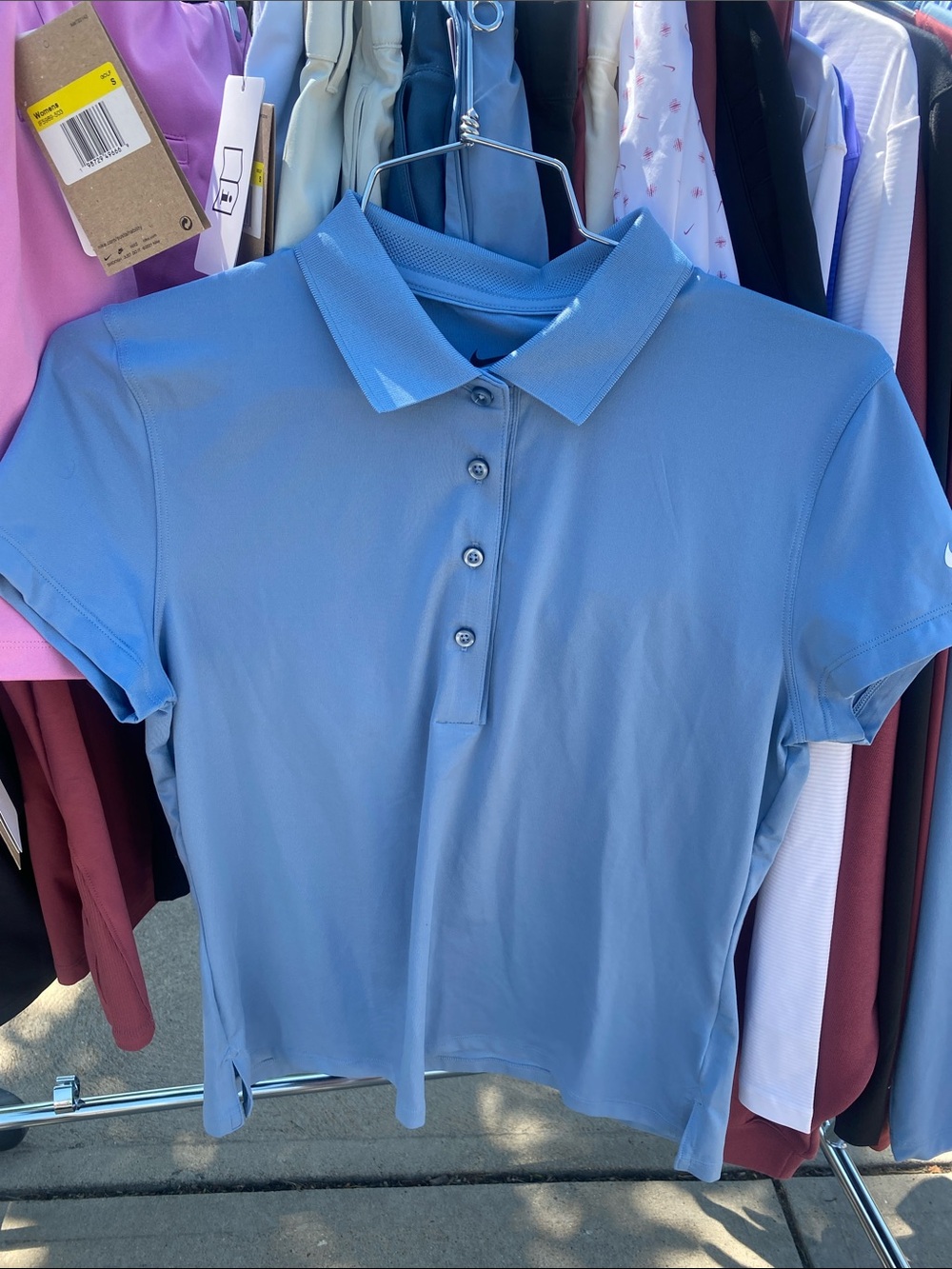 NWT Nike Women’s Work Blue Button-Front Polo Shirt, small